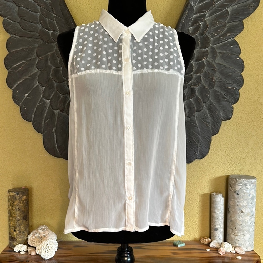 Hollister Button Down Tank Top Blouse